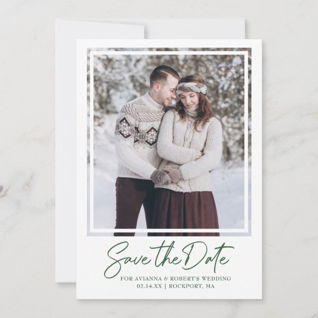 Save The Date Mariage de texte et de photo simple et moderne (Devant)