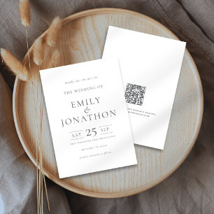 Save The Date Mariage de texte gris minimaliste Enregistrer la c