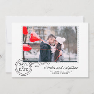 Save The Date Mariage de timbres postaux modernes Photo Enregist