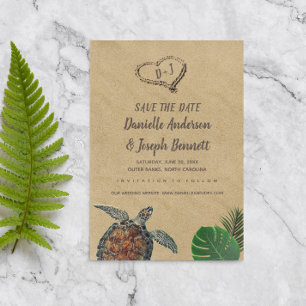 Save The Date Mariage de tortue marine de plage tropicale Enregi