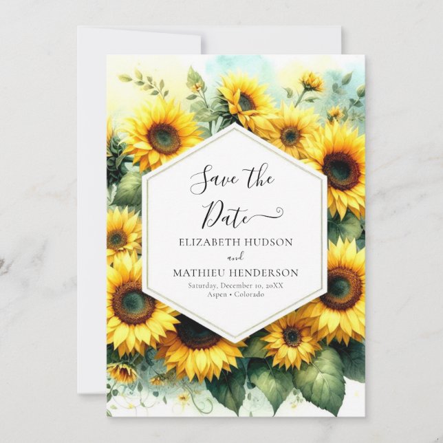 Save The Date Mariage de tournesol écossais (Devant)