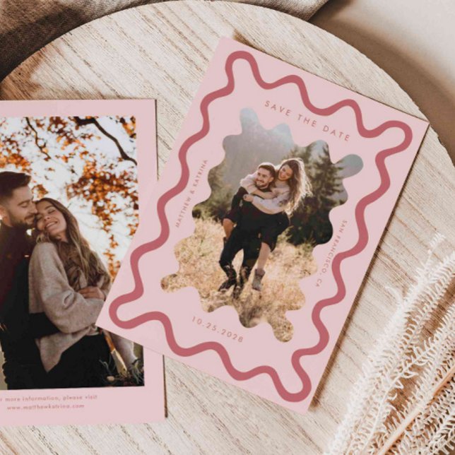 Save The Date Mariage de trame rose (Créateur téléchargé)