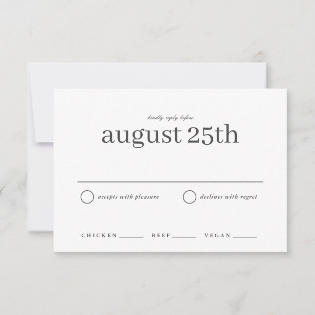 Save The Date Mariage de type simple RSVP (Devant)