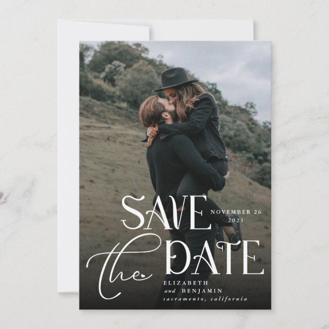 Save The Date Mariage de typographie (Devant)