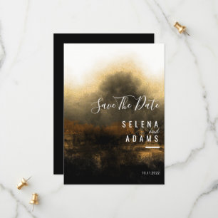 Save The Date Mariage de typographie Abstrait Chic Gold