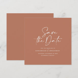 Save The Date mariage de typographie décontracté script terracot