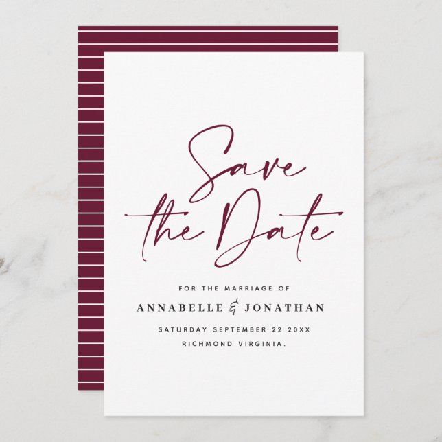 Save The Date mariage de typographie décontractée de la moutarde (Devant / Derrière)