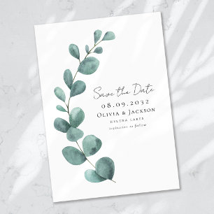Save The Date Mariage de typographie Eucalyptus moderne