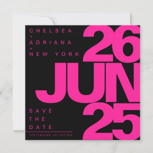 Save The Date Mariage de typographie noir gras