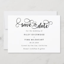 Mariage de typographie simple enregistrer l'invita