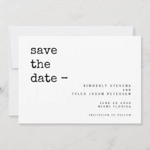 Save The Date Mariage de typographie simple moderne