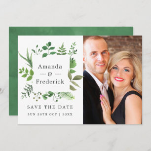 Save The Date Mariage de verdure forestière