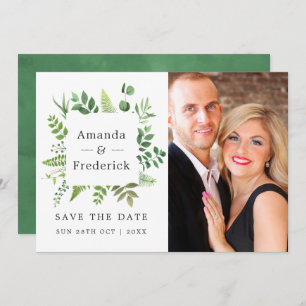 Save The Date Mariage de verdure forestière