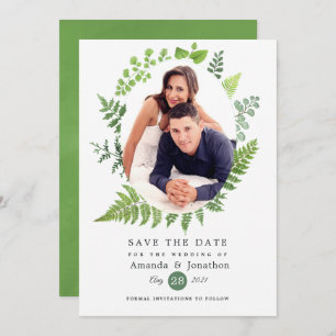 Save The Date Mariage de verdure forestière