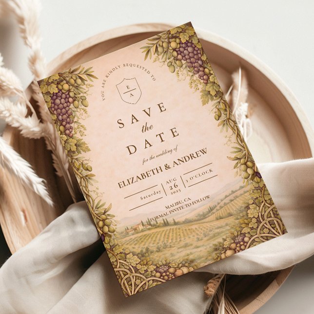 Save The Date Mariage de vigne de campagne rustique (Créateur téléchargé)