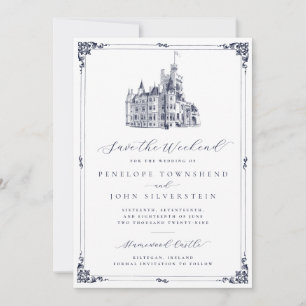 Save The Date Mariage de week-end à la frontière du château élég