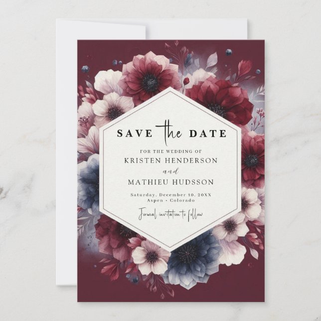 Save The Date Mariage décontracté de Bourgogne (Devant)