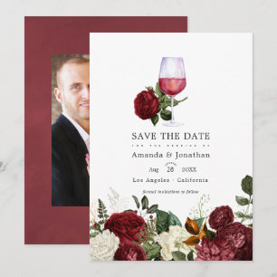 Save The Date Mariage dégustation de vin floral de Bourgogne Pho