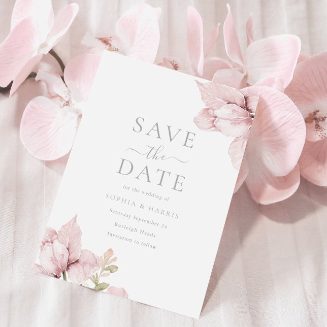 Save The Date Mariage d'élégance florale brillant (Créateur téléchargé)