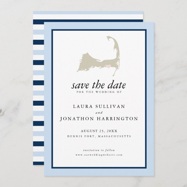 Save The Date Mariage Dennis Port Cape Cod (Devant / Derrière)