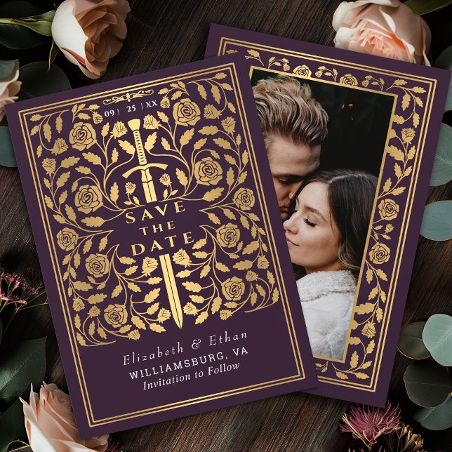 Save The Date Mariage d'épée médiévale d'Eggplant (Créateur téléchargé)