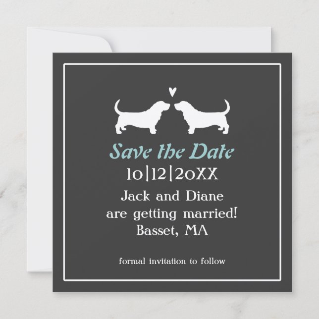 Save The Date Mariage des Bassets Sauvegarder la Date (Devant)