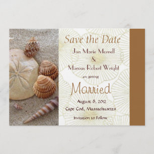 Save The Date Mariage des coquilles de mer de plage Enregistrer 
