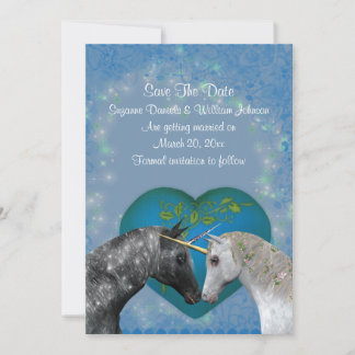 Save The Date Mariage des licornes baisantes