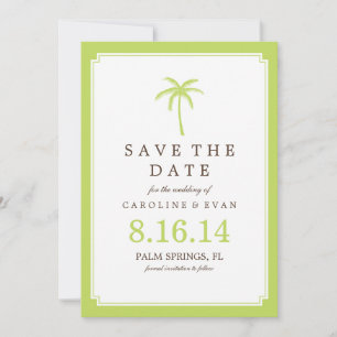 Save The Date Mariage des palmiers verts Enregistrer la date