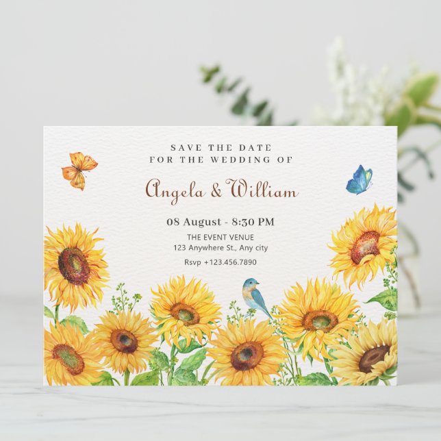 Save The Date Mariage des tournesols (Debout devant)