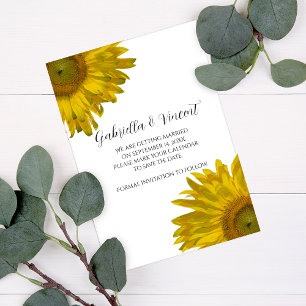 Save The Date Mariage des tournesols jaunes Enregistrer la date