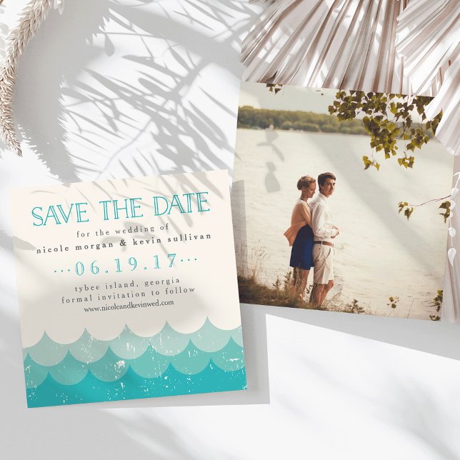 Save The Date Mariage des vagues vintages (Créateur téléchargé)