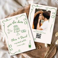 Mariage Dessin à la Main Fantaisiste Photo Vert