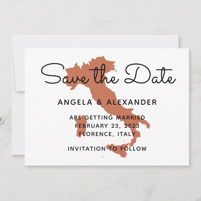 Save The Date Mariage Destination Terracotta Italie (Devant)