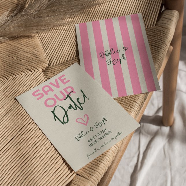 Save The Date Mariage d'été amusant manuscrit Whimstel Pastel (Créateur téléchargé)