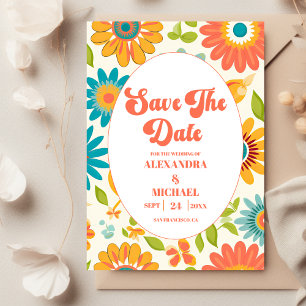 Save The Date Mariage d'été au soleil avec typographie rétro