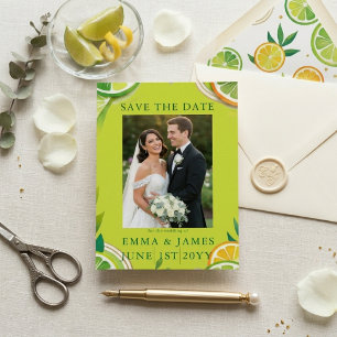 Save The Date Mariage d'été Citron et Vert Chartreuse
