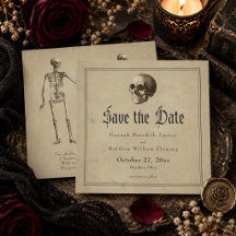 Mariage d'Halloween squelette gothique vintage