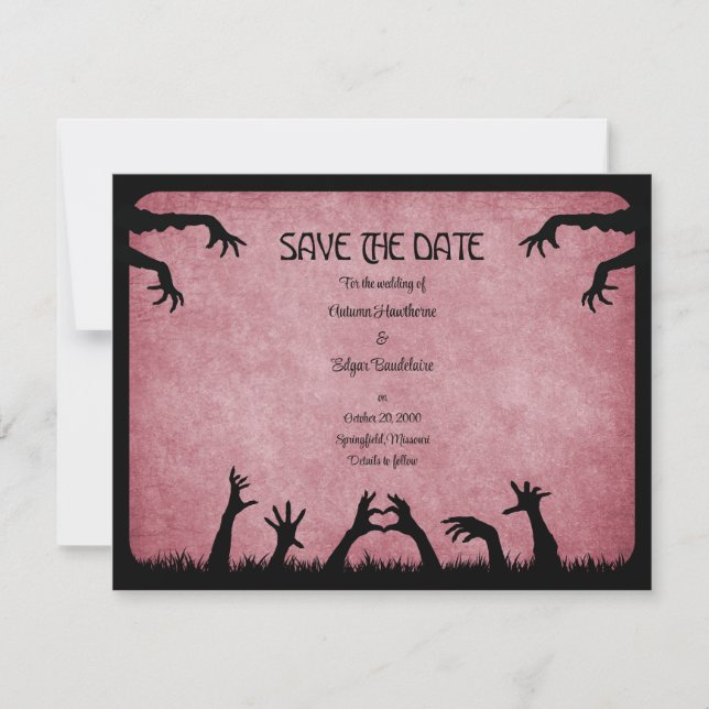 Save The Date Mariage d'Halloween Zombie Horreur (Devant)