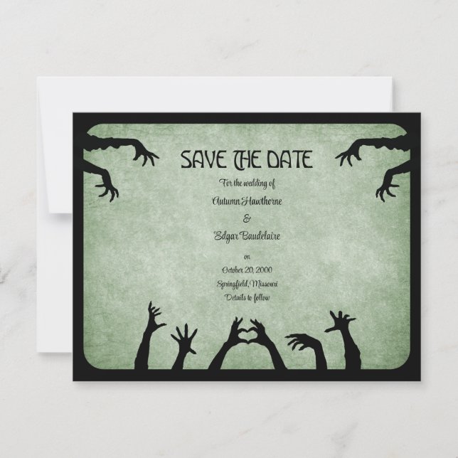 Save The Date Mariage d'Halloween Zombie Horreur (Devant)