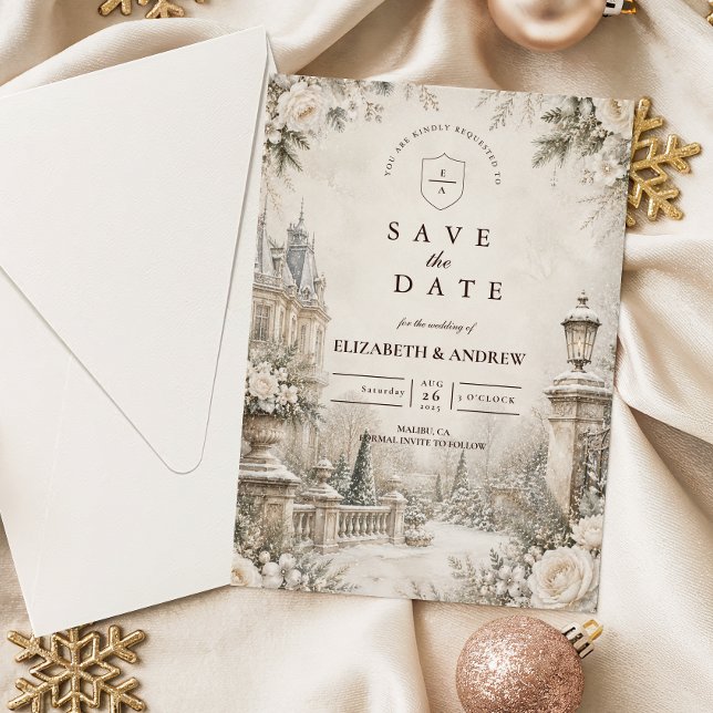 Save The Date Mariage d'hiver élégant et intemporel (Créateur téléchargé)