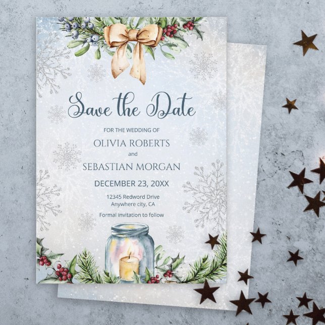 Save The Date Mariage d'hiver givré neigeux de Noël (Créateur téléchargé)