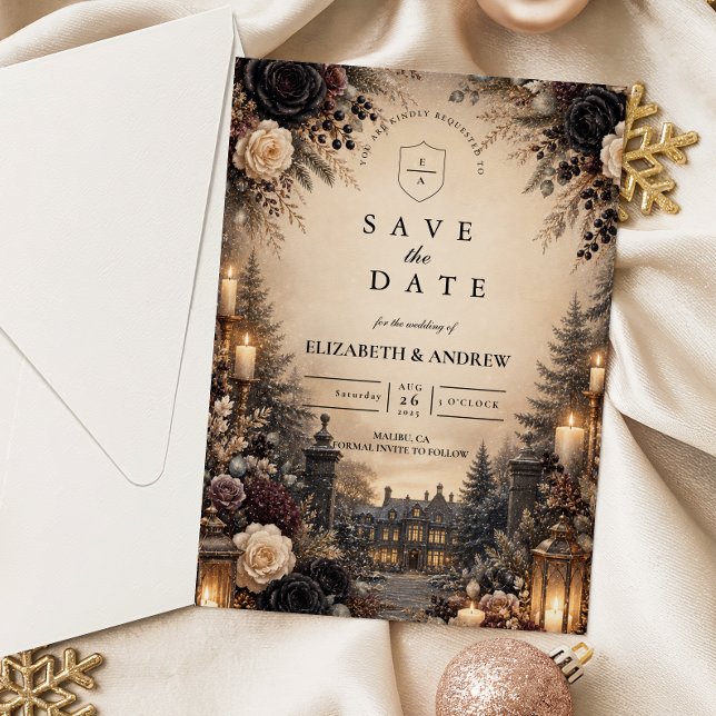 Save The Date Mariage d'hiver gothique et sombre (Créateur téléchargé)