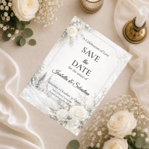 Save The Date Mariage d'hiver intemporel