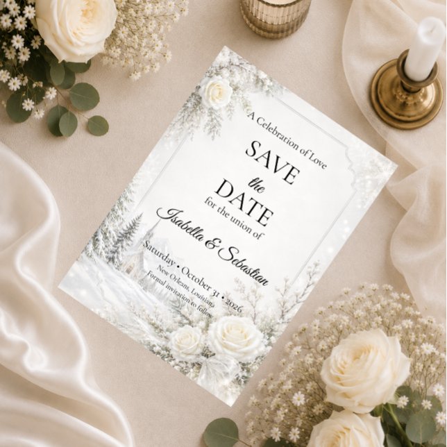 Save The Date Mariage d'hiver intemporel (Créateur téléchargé)