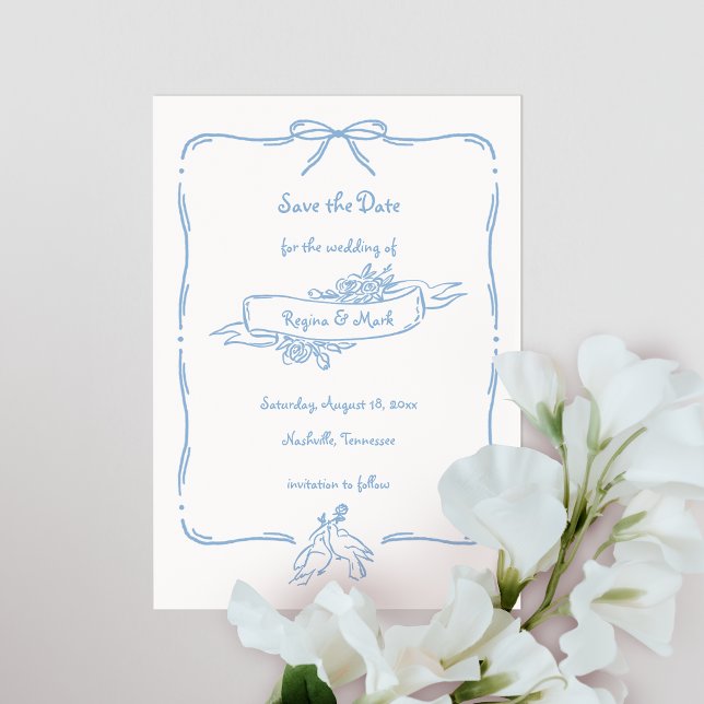 Save The Date Mariage Doodle Amusant et Original (Créateur téléchargé)
