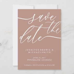 Save The Date Mariage Douce Bronze Calligraphie Photo Personnali
