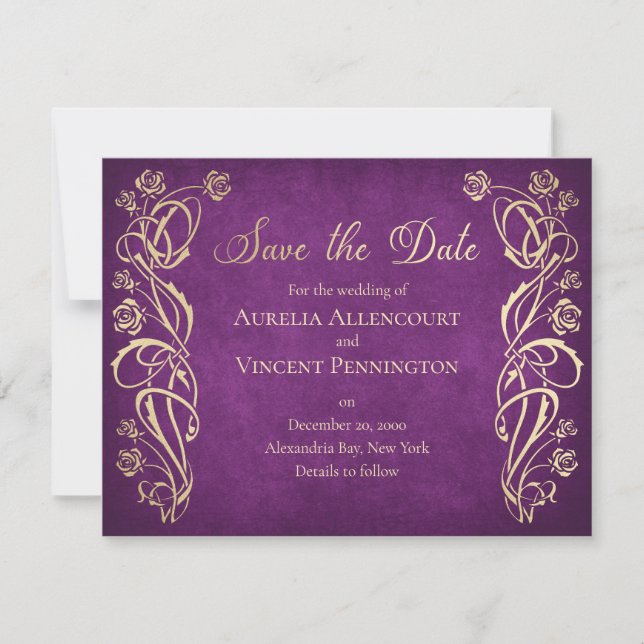 Save The Date Mariage du château Rose enchanté (Devant)