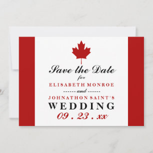 Save The Date Mariage du drapeau canadien