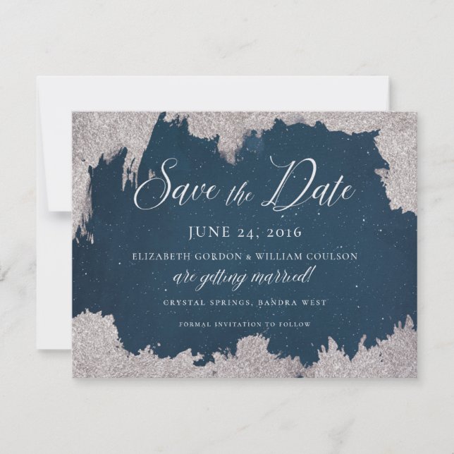 Save The Date Mariage du gel hivernal étoile d'argent de la Mari (Devant)